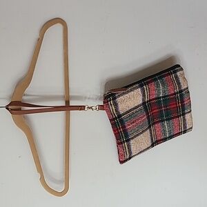 LIB plaid flannel pouch wristlet with zipper